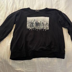 Forever 21 plus size black crewneck manhattan sweatshirt